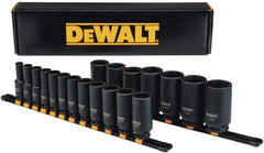 DEWALT Deep Impact Socket Set, 1/2 in Drive SAE, 6 PT, 19 Piece (DWMT19239)