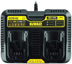 DEWALT 12/20V MAX Battery Charger, Corded, Dual Charging Station, 2-USB Ports Included (DCB102)