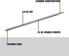 DEWALT DW5457 3/4-Inch by 22-Inch by 24-Inch Rock Carbide SDS Plus Hammer Bit