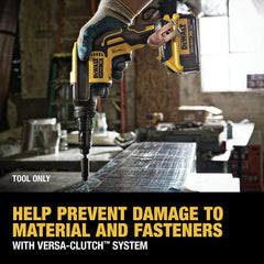 DEWALT 20V MAX XR Screw Gun, Versa-Clutch, Adjustable Torque, Tool Only (DCF622B) | Brushless Motor Up to 2, 000 Rpm, 1/4 Hex Quick-Change Chuck, LED, Belt Hook