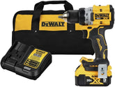 DEWALT 20V MAX* XR® Brushless Cordless 1/2 in. Drill/Driver Kit (DCD800P1), Yellow | Includes DCB205 20V 5ah Battery and DCB112 Charger, 1/2 In. Metal Chuck, 0-650/0-2, 000 Rpm, Compact 6.37 in, 70-Lumen LED
