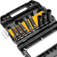 DeWalt Impact Socket Set 1/2 Drive, 10 Piece 1/4" to 1/2" Impact Socket Adapter Set (DW22812)