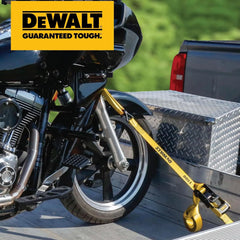 DEWALT DXBC33002 Black/Yellow 1.5" x 16' Ratchet Tie Down Straps - Mid-Weight Cargo Hauling (3300 lb Break Strength), 2 Pack