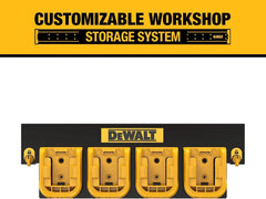 DEWALT Battery Organizer, Holds up to 4 Batteries, Mount Rail, Workshop Storage System Compatible (DWST82819)