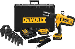 DEWALT 20V MAX Cordless Plumbing Pipe Press Tool Kit with Crimping Heads, Pro Press Tool For Copper Pipe and Stainless Steel Pipes, ½”-1 ¼”, 2 Batteries and Charger Included (DCE200M2K)
