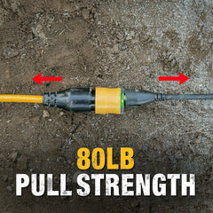 DEWALT 100 Foot Extension Cord Lighted Click-to-Lock 12/3 SJTW - Heavy Duty Outdoor, Weatherproof, Heat & Corrosion Resistant Industrial Strength Light Up Three Prong Outlet Plug Power Cord