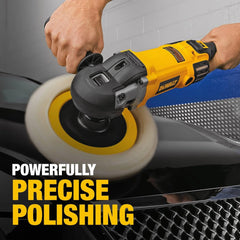 DEWALT Buffer Polisher, 7-in-9-in, 12 amp, Variable Speed Dial 0-3,500 RPM’s, Soft Start Corded Car Buffer (DWP849X)