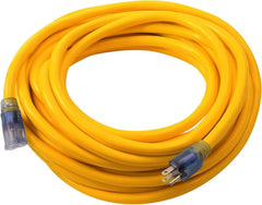 DEWALT 100 Foot 12/3 SJTW Lighted Extension Cord - Heavy Duty Outdoor, Waterproof, Weatherproof, Heat & Corrosion Resistant Industrial Strength Light Up Prong Outlet Plug Power Cord