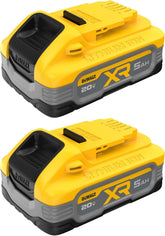 DEWALT Powerstack 20V MAX Battery, Rechargeable, 5Ah, Lithium Ion, 2-Pack (DCBP520-2)