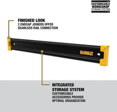 DEWALT Tool Organizer, Mount on Workbench, 20 Inch, Compact Metal Rail, DEWALT Workshop Storage System Compatible (DWST82827)