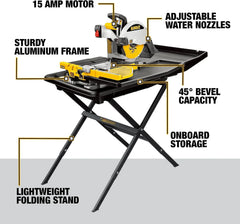 DEWALT Wet Tile Saw with Stand, 10-Inch, Corded (D24000S)