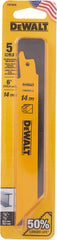 DEWALT Reciprocating Saw Blades, Straight Back, 6-Inch, 14 TPI, 5-Pack (DW4808)