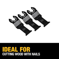 DEWALT 1-1/4 In, Titanium Oscillating Tool Blade For Wood with Nails, 3 Pack, (DWA4203-3)