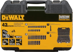 DEWALT Impact Socket Set, Combination, SAE/MM, 3/8-Inch Drive, 42-Piece (DWMT19248)