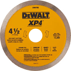 DEWALT Diamond Blade for Porcelain Tile, Wet/Dry, 4-1/2-Inch (DW4765)