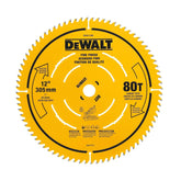 DEWALT 12 Inch 80T Carbide Circular Saw Blade, Fine Finish Saw Blade (DWA11280)
