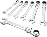 DEWALT Combination Ratcheting Wrench Set, SAE/Standard Wrenches, Flex Head, 7-Piece (DWMT74195)