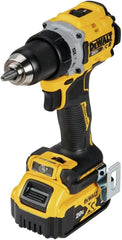 DEWALT 20V MAX* XR® Brushless Cordless 1/2 in. Drill/Driver Kit (DCD800P1), Yellow | Includes DCB205 20V 5ah Battery and DCB112 Charger, 1/2 In. Metal Chuck, 0-650/0-2, 000 Rpm, Compact 6.37 in, 70-Lumen LED