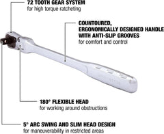DEWALT DWMT81156 1/2IN Drive Flex Head Ratchet