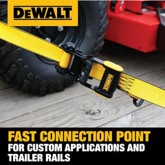 DEWALT 1.5"×16'×5,000 lbs Heavy-Duty Ratchet Straps, 2-Pack | Ergonomic Open Grip Handles, Armored Side Caps, Wear/Weather‑Resistant Straps, Coated Double J-Hooks,Secure Heavyweight Cargo