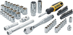 DEWALT 3/8" & 1/4" Drive Socket Set, 61-Piece 6-Point SAE & Metric (DWMT19257)