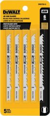 DEWALT DW3703-5 4-Inch 6 TPI Fast Clean Cut Wood Cobalt Alloy Steel U-Shank Jig Saw Blade (5-Pack)