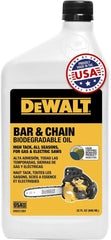 DEWALT – Biodegradable Bar & Chain Oil – Green, Eco-Friendly, Non-Toxic Professional Bar & Chainsaw Lubricant – Ultraclean All-Season Oil for Gas, Electric Saw, and Pole Saw, 32 oz