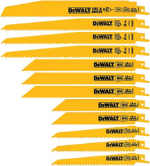 DEWALT Reciprocating Saw Blade Set for Metal Wood Iron, 12 Piece Bi-Metal Increased Durability Blades, with Storage Case (DW4892)