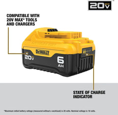 DEWALT 20V MAX Battery, Premium 6.0Ah Double Pack (DCB206-2)