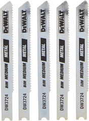 DEWALT - DW3724-5 Jigsaw Blades, Medium Metal Cutting, U-Shank, 3-Inch, 18-TPI, 5-Pack (DW37245) Silver
