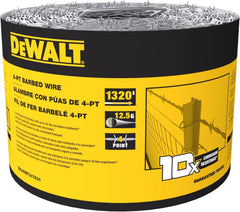 DeWALT – 4‑Point Barbed Wire Fence – 1320 Feet – 12.5 Gauge Galvanized Steel – for Ranch Fencing | Livestock Containment | Property Security