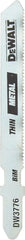 DEWALT - DW3776-5 Jigsaw Blades, Thin Metal Cutting, T-Shank, 3-Inch, 24-TPI, 5-Pack (DW37765)