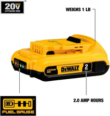 DEWALT 20V MAX Battery, Compact 2.0Ah (DCB203)