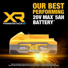 DEWALT 20V MAX Battery, POWERSTACK, More Power More Compact, Rechargeable 5Ah Lithium Ion Battery (DCBP520)