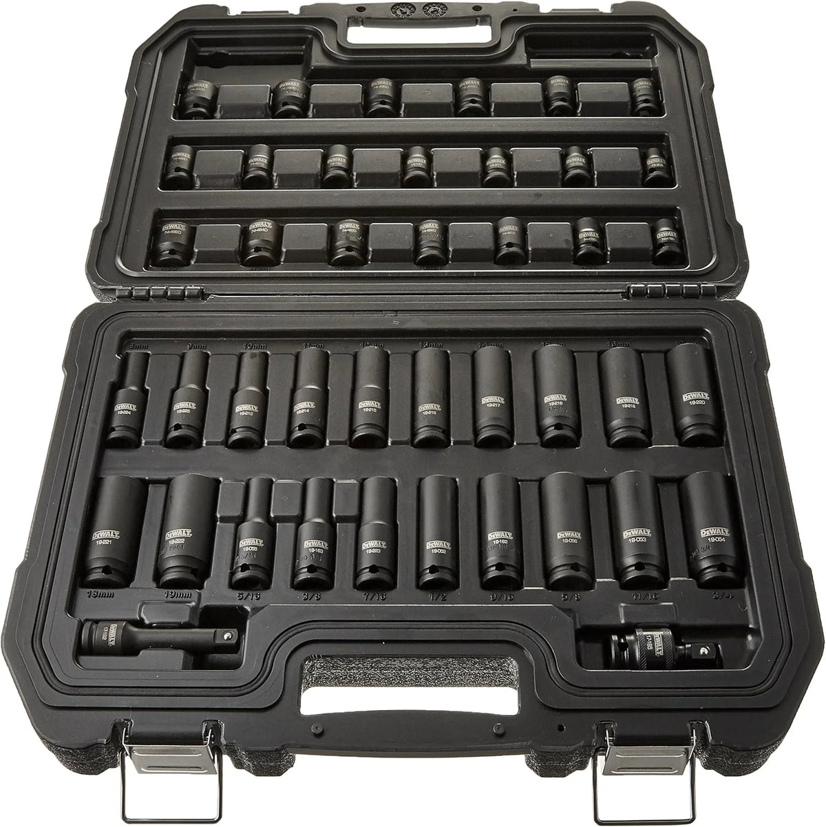 DEWALT Impact Socket Set, Combination, SAE/MM, 3/8-Inch Drive, 42-Piece (DWMT19248)