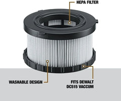 DEWALT Replacement HEPA Filter For DC515 (DC5151H), Whites