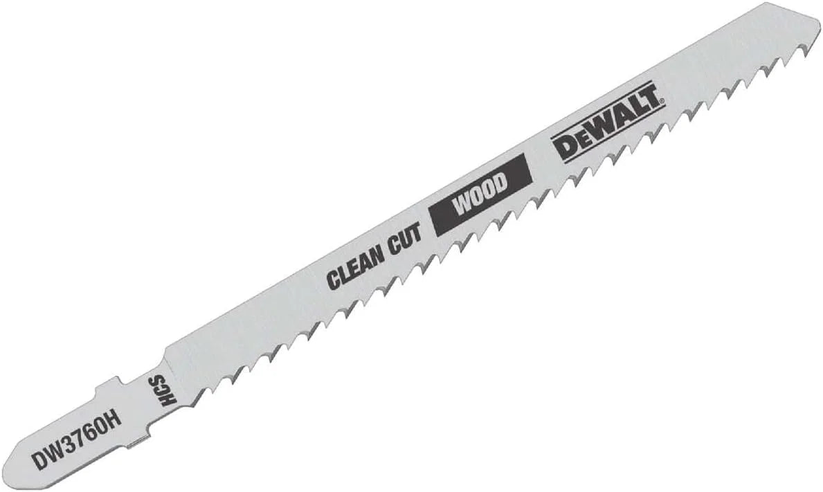 DEWALT DW3760H 4-Inch 10TPI Fine Finish Wood Cut HSC T-Shank Jig Saw Blade (5-Pack)