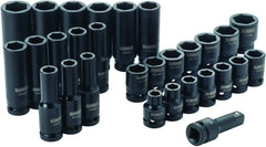 DEWALT Impact Socket Set, Combination, SAE/MM, 1/2-Inch Drive, 30-Piece (DWMT19249)
