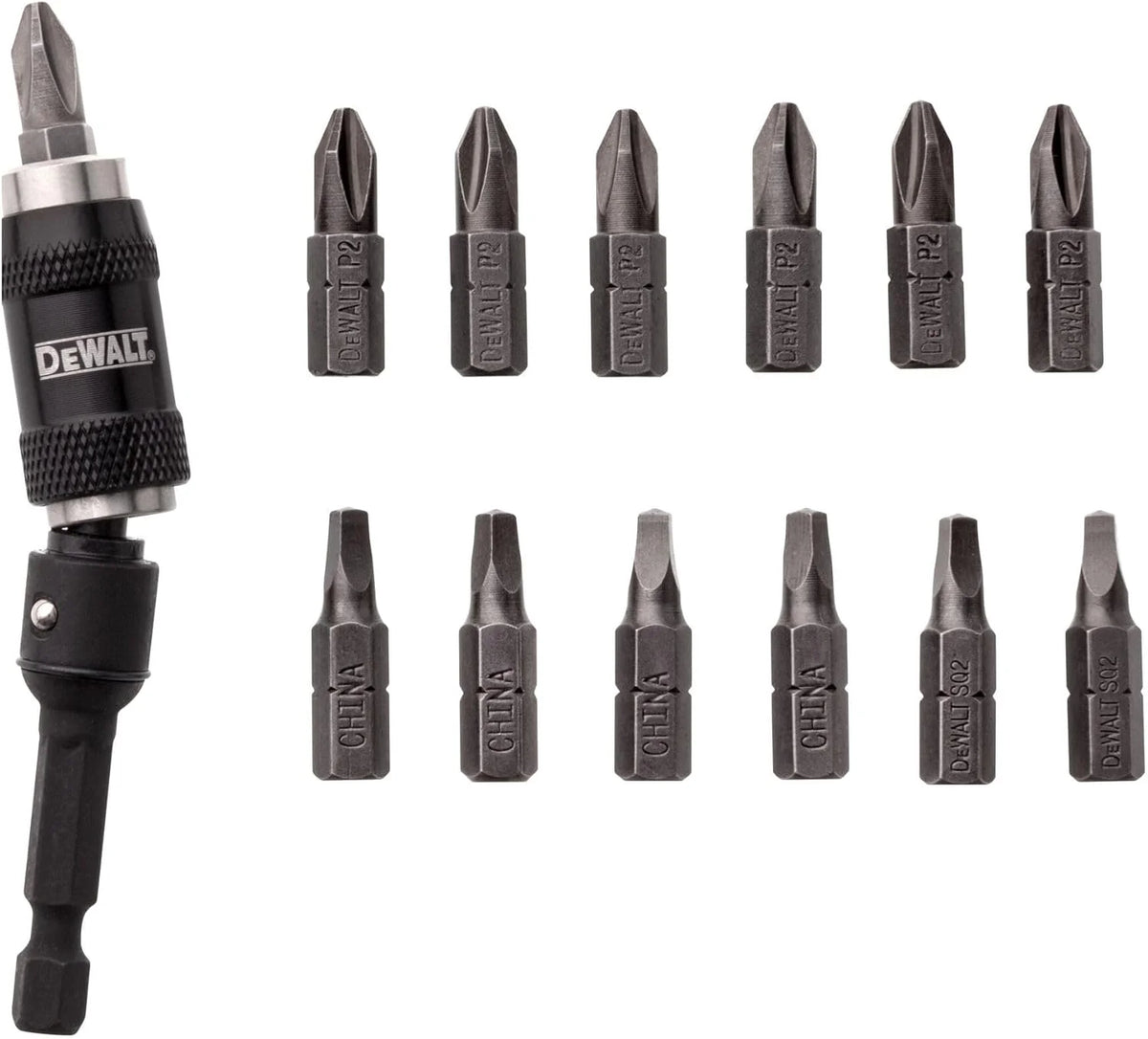 DEWALT Pivot Bit Holder Set with Screwdriving Bits and Magnetic Bit Holder, 14 Piece (DWPVTC14)