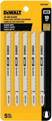 DEWALT DW3760H 4-Inch 10TPI Fine Finish Wood Cut HSC T-Shank Jig Saw Blade (5-Pack)