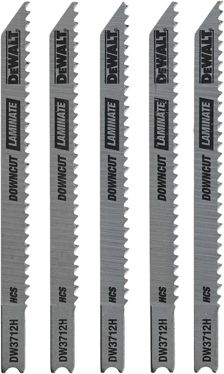 DEWALT Jigsaw Blades, Laminate Down Cutting, U-Shank, 4-Inch, 10-TPI, 5-Pack (DW3712H)
