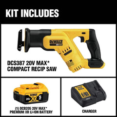 DEWALT 20V MAX* Cordless Reciprocating Saw Kit, 5 Amp-Hour Battery (DCS387P1)