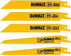 DEWALT Reciprocating Saw Blades, Metal/Woodcutting, 5-Piece Set (DW4857), Yellow