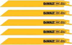 DEWALT Reciprocating Saw Blades, Straight Back, Bi-Metal, 8-Inch, 18 TPI, 5-Pack (DW4821)