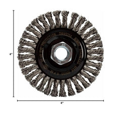 DEWALT Wire Wheel, Stainless, Stringer Bead , 4-Inch x 5/8-Inch, 11 HP, .020-Inch (DW49204)