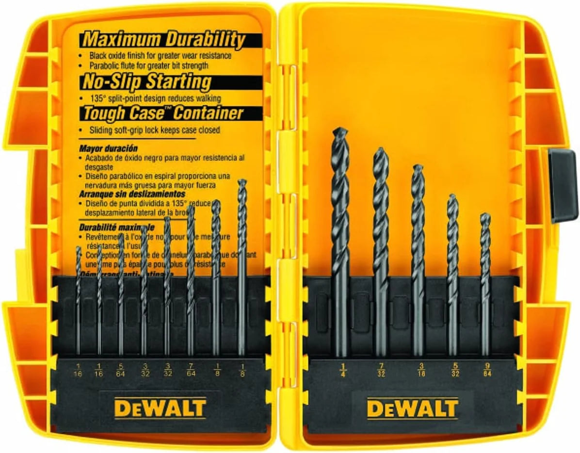 DEWALT Black Oxide Drill Bit Set with Pilot Point, 13-Piece (DW1163)