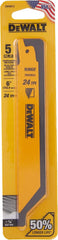 DEWALT Reciprocating Saw Blades, Straight Back, Bi-Metal, 6-Inch 24 TPI, 5-Pack (DW4813)