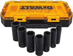 DEWALT DWMT74736 Tough Box 7PC SAE 1/2 Deep Drive Impact Socket Set