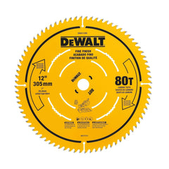 DEWALT 12 Inch 80T Carbide Circular Saw Blade, Fine Finish Saw Blade (DWA11280)