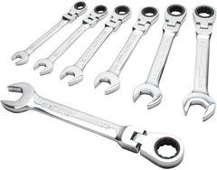 DEWALT Combination Ratcheting Wrench Set, SAE/Standard Wrenches, Flex Head, 7-Piece (DWMT74195)
